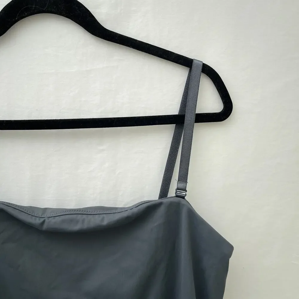SKIMS Swimsuit Women 3X Gunmetal Gray Sculpting Strapless One Piece Belted NEW
